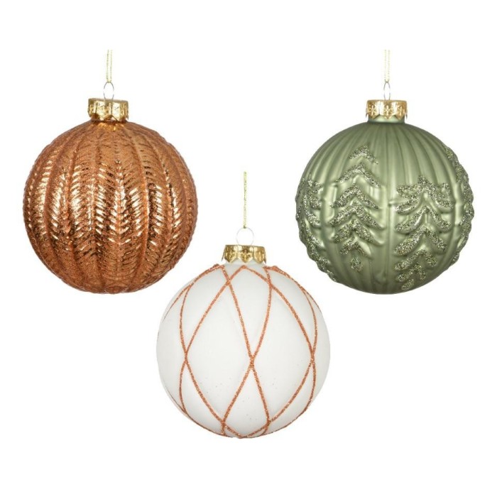 SFERE VETRO D.10CM. MATT GLITTERATE ASSORTITE